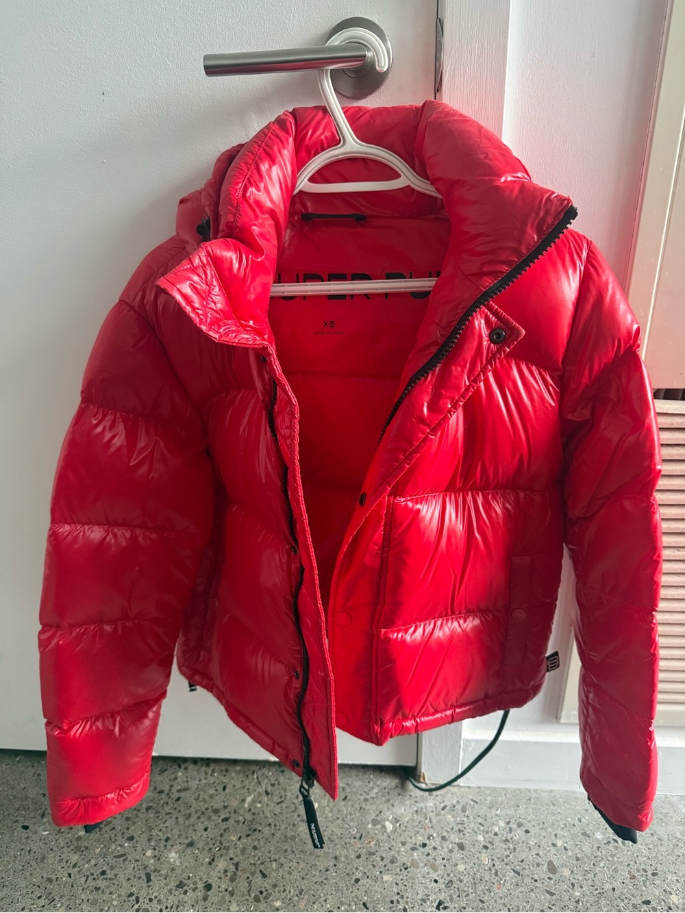 Aritzia Superpuff Shorty High Gloss Red Jacket - Women's